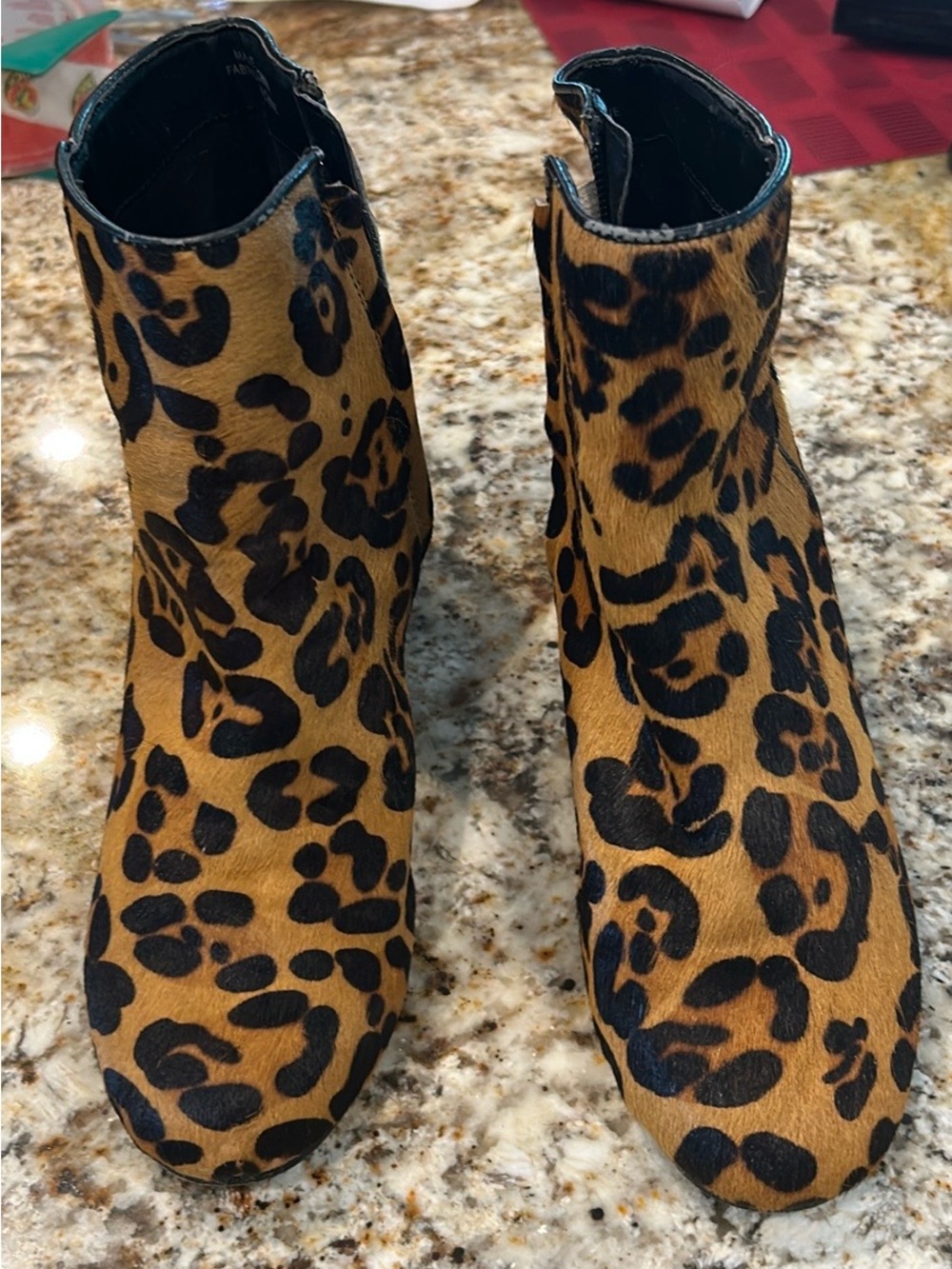 Leopard Print Women’s Ankle Boots - Black & Tan